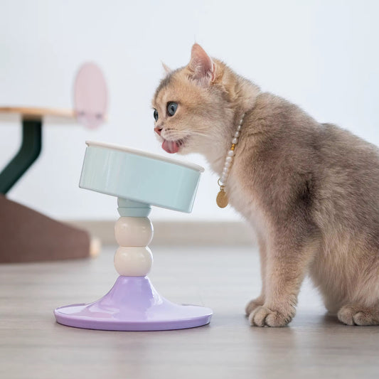 【AdjustaBowl】猫・小型犬用 調整可能なハイネックペットフードボウル